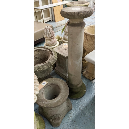 368 - ARCHITECTURAL GARDEN PEDESTALS, a set of five various, 108cm at tallest. (5)