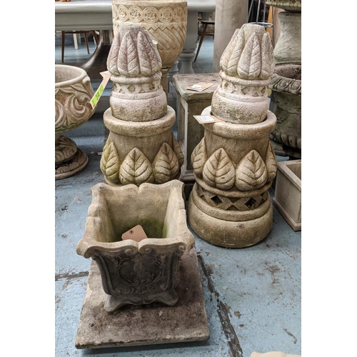 370 - ARCHITECTURAL GARDEN STONEWARE OF VARIOUS DESCRIPTIONS, 46cm H at tallest. (13)