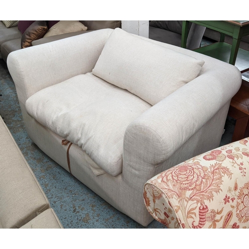 392 - SOFABED, 140cm x 98cm x 75cm H, in a neutral fabric.