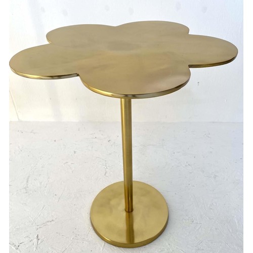 382 - CLOVER SIDE TABLES, a pair, gilt metal, 51cm x 41cm diam. (2)