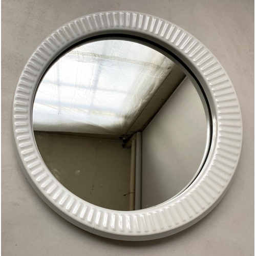 348 - WALL MIRROR, circular French ceramic frame, 52cm diam.