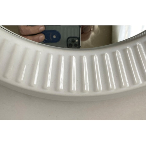 348 - WALL MIRROR, circular French ceramic frame, 52cm diam.