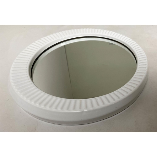 348 - WALL MIRROR, circular French ceramic frame, 52cm diam.