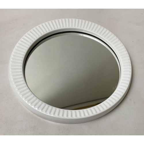 348 - WALL MIRROR, circular French ceramic frame, 52cm diam.