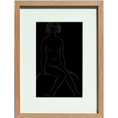 80 - ERIC GILL (British, 1882 – 1940) 'Nudes', a pair of woodcuts, 22cm x 13cm each, framed. (2)