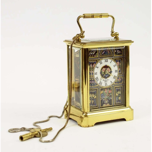 36 - JUBILEE INTEREST; THE PIETRA DURA CARRIAGE CLOCK 1998, Buckingham Palace edition, four pillared move... 