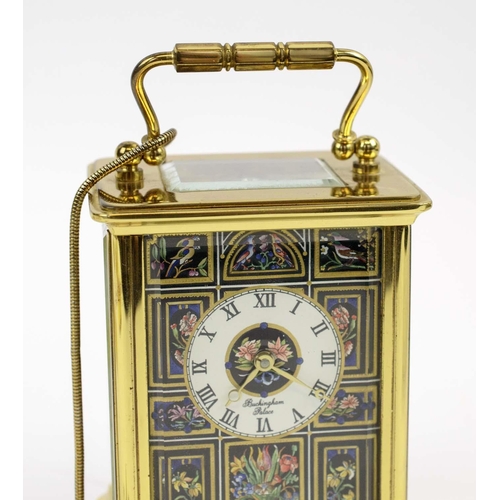 36 - JUBILEE INTEREST; THE PIETRA DURA CARRIAGE CLOCK 1998, Buckingham Palace edition, four pillared move... 