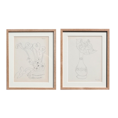 78 - HENRI MATISSE (French, 1869 – 1954), a pair of collotypes, Tabac N6 and vase J1, suite: Themes and V... 