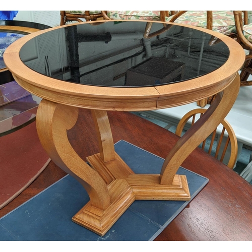 554 - LOW TABLE, 75cm diam. x 60.5cm H, vintage French.