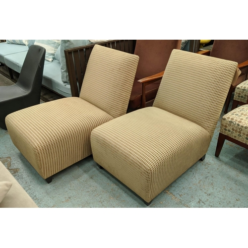 556 - DONGHIA CHAIRS, a pair, each 62cm W x 81cm H x 84cm D, armless. (2)