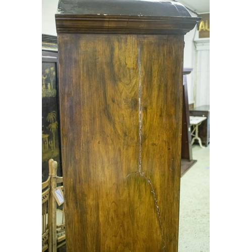 124 - WARDROBE ON STAND, 191cm H x 104cm x 47cm, late 19th/early 20th century stained walnut and marquetry... 