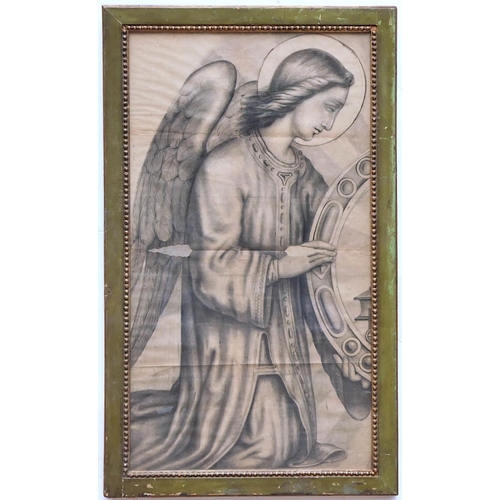 112 - MID 19th CENTURY FRENCH SCHOOL 'Angels', a pair of preparatory sketches for stained glass windows in... 