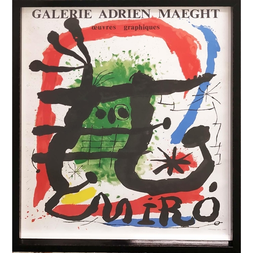 117 - JOAN MIRO (1893-1983) 'Poster for 1965 Exhibition, Galerie Adrien Maeght', lithography, 62cm x 47cm,... 