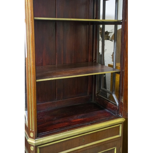 136 - DISPLAY CABINET, 76cm x 199cm H x 47cm, 20th century Russian mahogany and brass mounted with glazed ... 