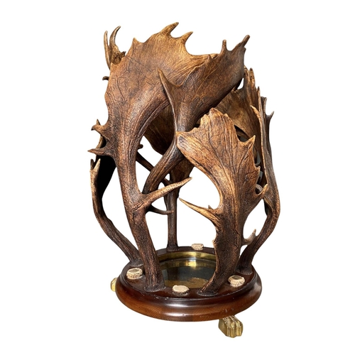 140 - FALLOW ANTLER UMBRELLA STAND, 70cm H x 50cm diam approx.