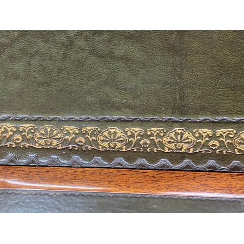 143 - METAMORPHIC LIBRARY STEPS, George III style, a set of four gilt tooled leather tread steps transform... 