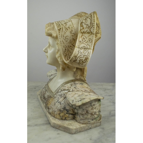 17 - MARBLE BUST, 19th century Italian in the manner of Giuseppe Bessi (1857-1922), indistinctly signed t... 