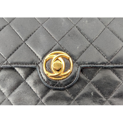 27 - VINTAGE CHANEL FLAP BAG, round turn-lock, iconic burgundy leather lining, quilted front and back dia... 