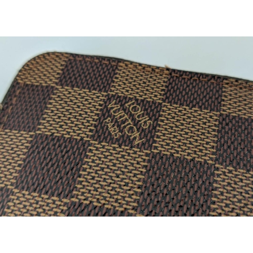 28 - LOUIS VUITTON DAMIER EBENE WALLET, zip throughout, coin compartment, a note compartment, card slots ... 