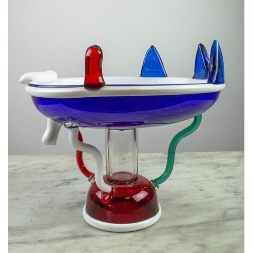 6 - SOL FRUIT BOWL, by Ettore Sottsass, 1980s Memphis Milano art glass, bears inscription to base, 28cm ... 