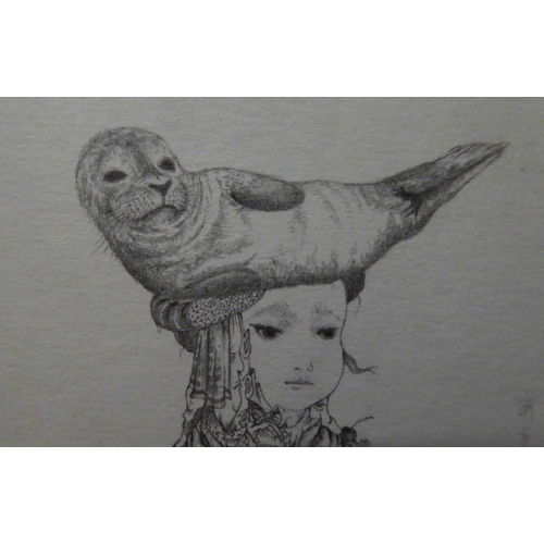 71 - ERI ITOI (Japanese, Edinburgh School of Art graduate) 'Arara', 2007, pencil on paper, signed, 17cm x... 
