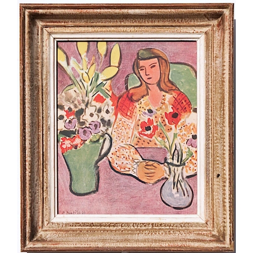 93 - HENRI MATISSE (French, 1869 – 1954) 'Woman with Guitar' and 'Woman with Flowers',  1946, a pair of o... 