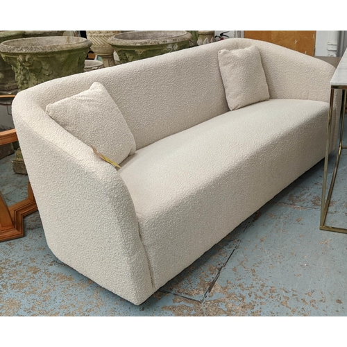 548 - SOFA, 1960s Danish style, white fabric upholstery.