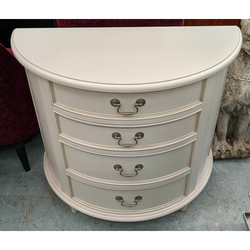 549 - LAURA ASHLEY DEMI LUNE CHEST, 86cm x 41cm x 78cm H.