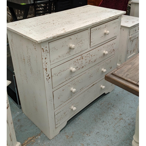 550 - CHEST OF DRAWERS, 95cm x 45cm x 86cm H, and two side chests to match. (3)