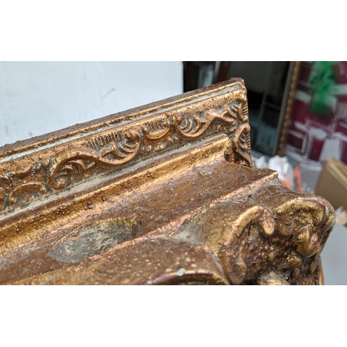 600 - MIRROR, 100cm W x 130cm H, with a gilt frame and bevelled plate.