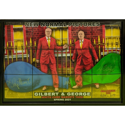 115 - GILBERT & GEORGE (b.1948 and 1942) 'New Normal Pictures, white cube, masons yard', screenprint 39cm ... 