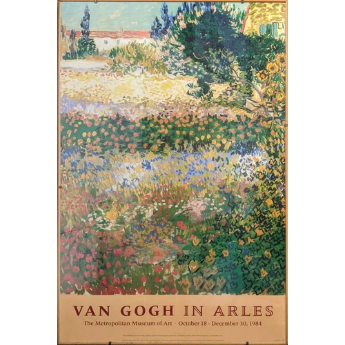 599 - EXHIBITION POSTER, 62cm W x 94cm H, Van Gogh in Arles 1984 Metropolitan Museum of Art, framed.