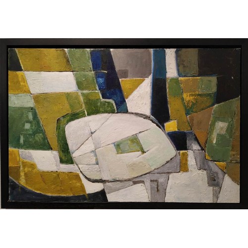39 - ARTHUR GILL PLEYDELL PEARCE (1917-2015) 'Abstract', oil on board, 51cm x 76cm, framed.