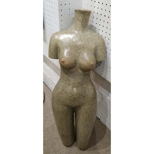 33 - SHONA FEMALE NUDE SCULPTURE, 67cm H x 25cm W x 15 cm D.