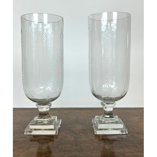 16 - CELERY VASES, a pair, Regency design, cut glass, 40cm H. (2)