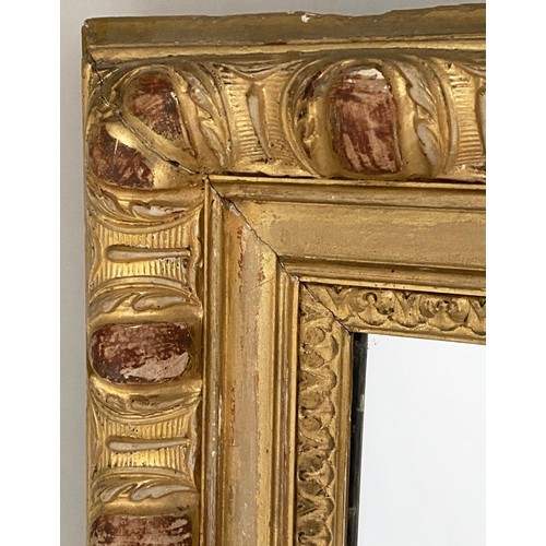 267 - OVERMANTEL, 19th century French, giltwood with shell crest, 104cm W x 144cm H.