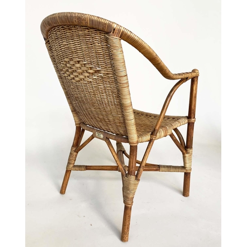 261 - CONSERVATORY ARMCHAIRS, a pair 1950s, rattan framed, woven and cane bound by 'Angraves Leicster', 54... 