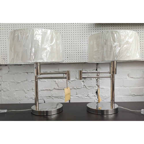 521 - LAUREN RALPH LAUREN TABLE LAMPS, a pair, swing arm design, with shades, 52cm H. (2)