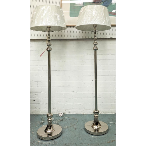 522 - LAUREN RALPH LAUREN FLOOR LAMPS, a pair, with shades, 146cm H. (2)