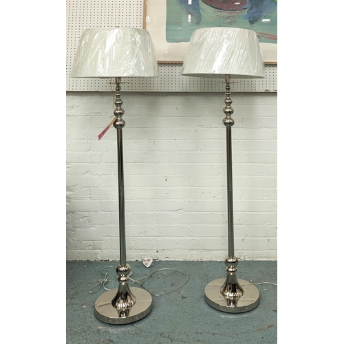 522 - LAUREN RALPH LAUREN FLOOR LAMPS, a pair, with shades, 146cm H. (2)