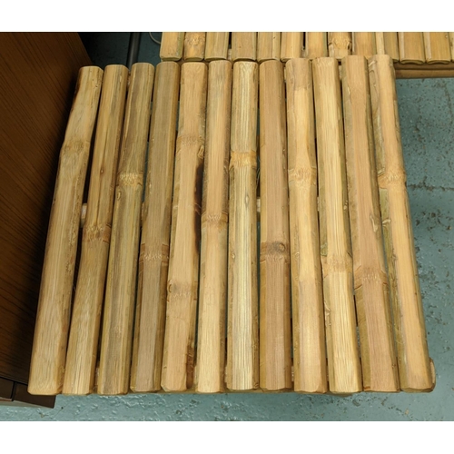 531 - BAMBOO SIDE TABLES, a pair, 40cm x 40cm x 49cm. (2)