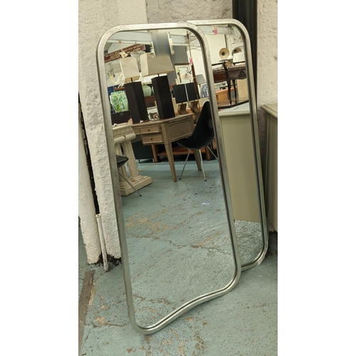 532 - LOZENGE WALL MIRROR, a pair, silvered frames, 124cm x 58cm. (2)