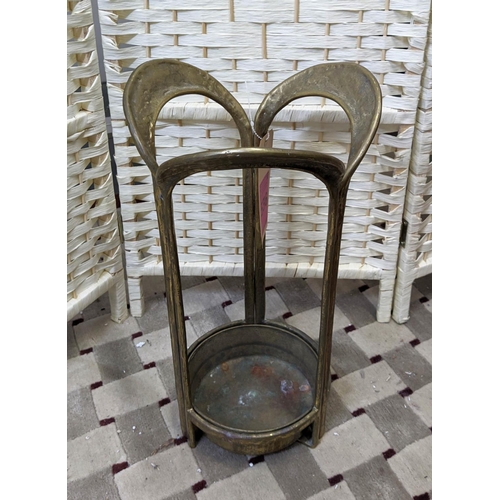 536 - UMBRELLA STAND, 45cm H x 26cm diam, gilt metal.