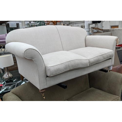 550 - SOFA, 187cm W x 93cm D, oatmeal fabric upholstery.