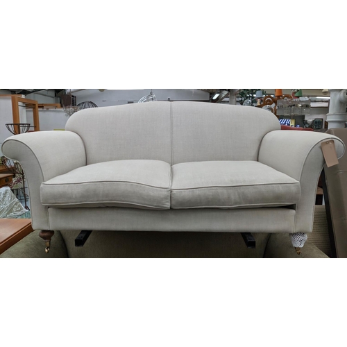 550 - SOFA, 187cm W x 93cm D, oatmeal fabric upholstery.