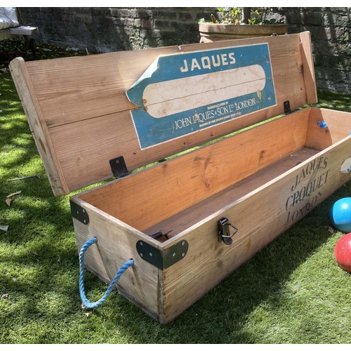 589 - 'JACQUES' CROQUET SET, a boxed set by 'John Jacques and Son Ltd London', 19cm H x 110cm W x 27cm D.