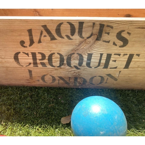 589 - 'JACQUES' CROQUET SET, a boxed set by 'John Jacques and Son Ltd London', 19cm H x 110cm W x 27cm D.