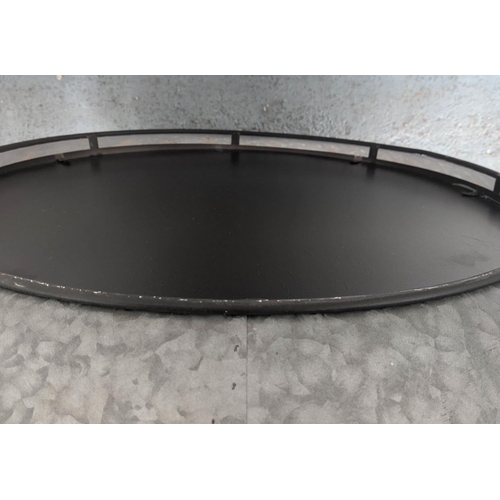 600 - INDUSTRIAL STYLE WALL MIRROR, concave frame, 88cm diam.