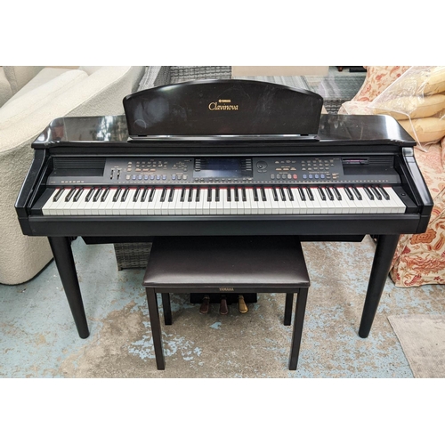 603 - YAMAHA ELECTRIC CLAVINOVA/PIANO, 58cm D x 87cm H x 141cm W, with stool.