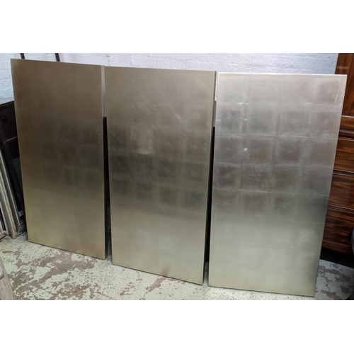 607 - WALL PANELS, by JULIAN CHICHESTER, three each 60cm W x 120cm H, in a silvered finish.